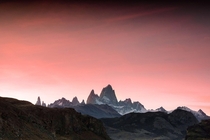 Nightfall in Patagonia outside El Chalten Argentina 