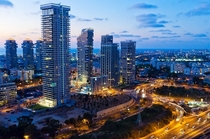 Nightfall in Tel Aviv Israel 