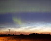 Noctilucent Clouds and Aurora on a June Night - Southern Manitoba Canada 