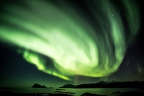 Northern Light above Troms county Norway 