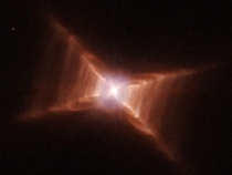 Not a very common shape to see in the heavens this is the Red Rectangle Nebula 