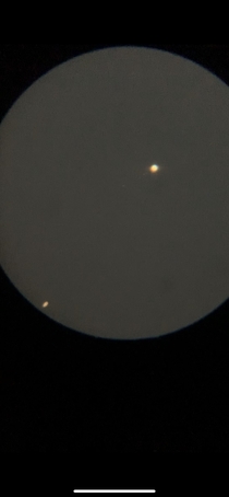 Not an extremely beautiful shot of the conjunction but it was shot on my iPhone through a  scope in New Zealand so Im proud of it 