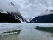 Not something everyone expects to see Almost all frozen Lake Louise all snowy x OC