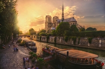 Notre-Dame Cathedral amp the Seine River - from Pont de lArchevch bridge 