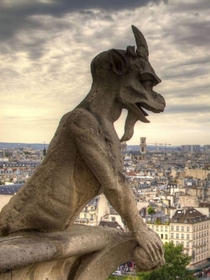 Notre Dame Gargoyle watching over Paris