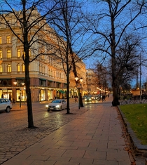 November evening in Helsinki Finland 