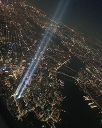 NYC from an airplane tonight