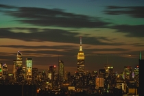 NYC skyline with air traffic 