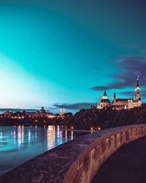o second exposure Parliament hill at dusk Ottawa