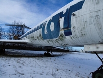 Old airplane on graveyard