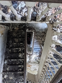 Old Decaying Staircase at Huddersfields Old Infirmary Building 