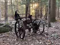 Old farm equipment abandoned in the NH woods