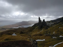 Old Mann Storr on my hike in the Isle of Skye Scotland this past March 