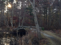 Old Stone Bridge in Hopedale Massachusetts Parklands 