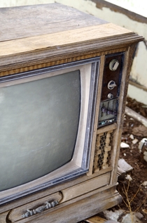 Old TV in an abandoned house near Balmorhea TX 