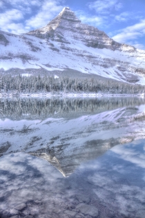 Oldman Lake in the snow Glacier National Park 