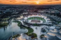 Olympic Park Munich in winter Germany