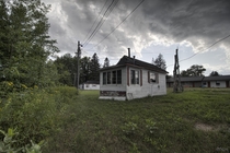 Ominous Sky Over Abandoned Cabins amp a Motel in Northern Ontario 
