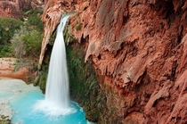 One of Havasu Falls close to the Indian settlement Supai Arizona  Photo by Andrey Vedernikov