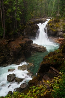 One of Mount Rainier National Parks many beautiful waterfalls 