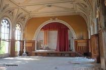 One of the abandoned theatres inside Hotel Shaxtiori in Tskaltubo The building is owned now by big bussinesmen and its future is unknown After a longer discussion with a security they let me in and gave me even a guided tour Others after me were not so lu