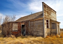One of the few buildings left in a southern Alberta ghost town