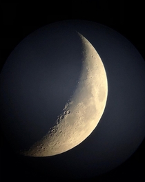 One of the first few pics of the moon I took with telescope  time to invest in moon lense 