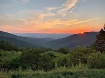 One of the last sunsets of the summer in Shenandoah National Park VA 