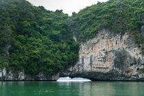 One of the many incredible rock formations in Bai Tu Long Bay Vietnam  - IG adrianserwin