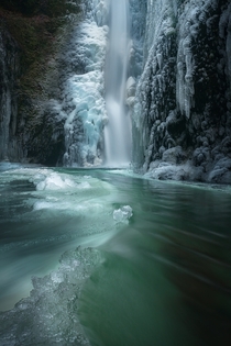 Oneonta Falls in the Columbia River Gorge OR is an extremely popular swimming hole in the summer but it takes on a whole new look in the winter 