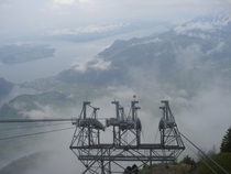 Open-top cable car in Stans Switzerland 