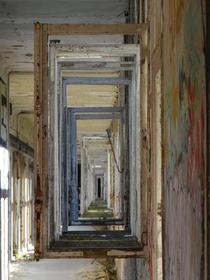 Open windows in an abandoned sanatorium in France 