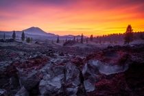 Otherworldly sunset at Lassen Volcano CA 