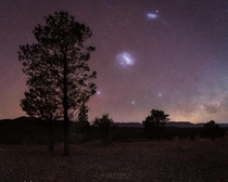Our neighbouring satellite galaxies show off under amazing dark skies Flinders Ranges South Australia  x