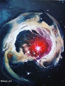 Painting I did of the V Monocerotis star 