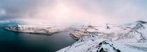 Panorama from the top of Eysturoy Faroe Islands 