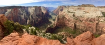 Panoramic view at Observation Point Zion National Park  OC