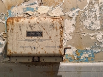 Paper towel dispenser abandoned office building 