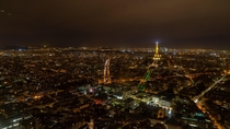 Paris by night seen from Montparnasse tower