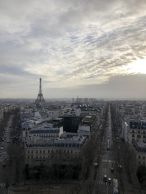 Paris France view from the top of the Arc de Triomphe 