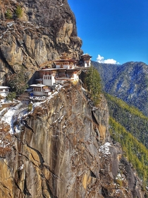 Paro Taktsang Dzongkha  or Taktsang Palphug Monastery or The Tigers Nest a Himalayan Buddhist sacred site 
