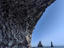 Peculiar rock formations on the beach Reynisfjara Beach Iceland 