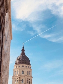 Perfect timing at the Kansas Capital Building today