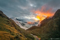 Peruvian Sunset on the Inca Trail Peru 