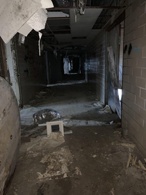 Photo from inside the abandoned asylum