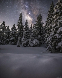 Photographed the Milky Way in a winter wonderland this week Colorado 
