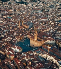 Piazza della Signoria from above Florence Italy