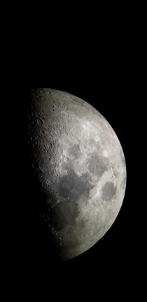 Picture of the first quarter moon I took two days ago with my Galaxy S