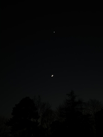 picture of the moon and venus from england its not as good as  of the pictures on here but i think it is beautiful