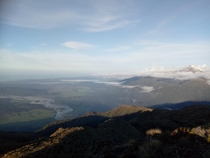 Picture of the West Coast taken from the Southern Alps New Zealand 